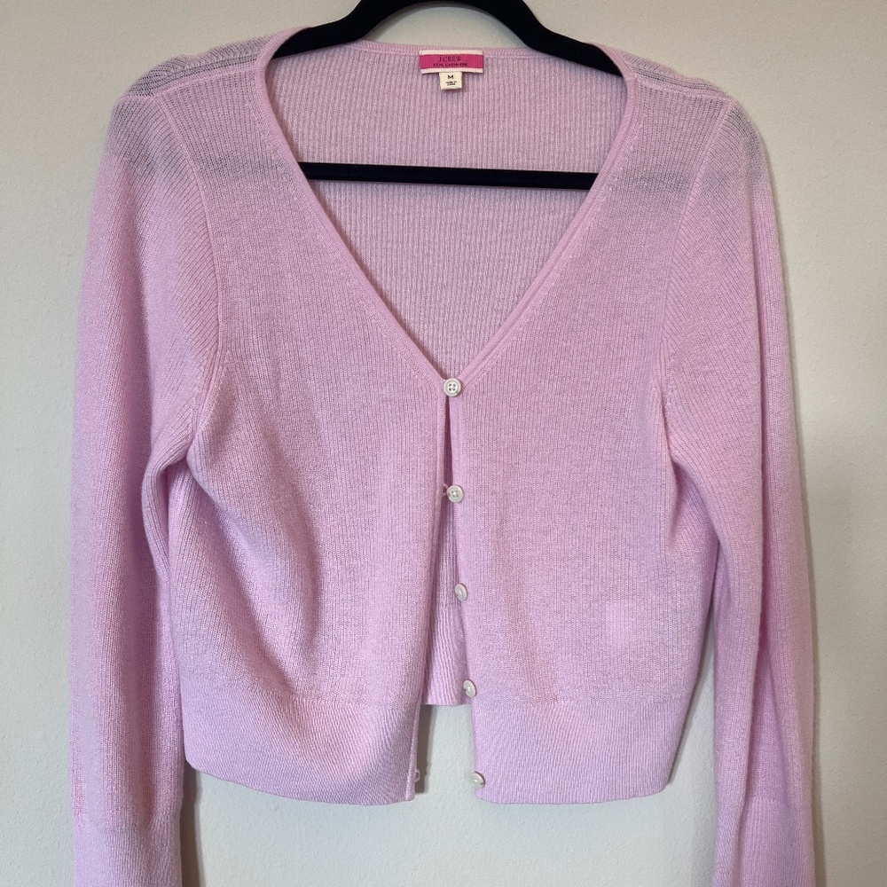 JCREW FEATHERWEIGHT CASHMERE CROPPED CARDIGAN SWEATER SET
Sz M / FROSTY LAVENDER - Picture 3 of 13